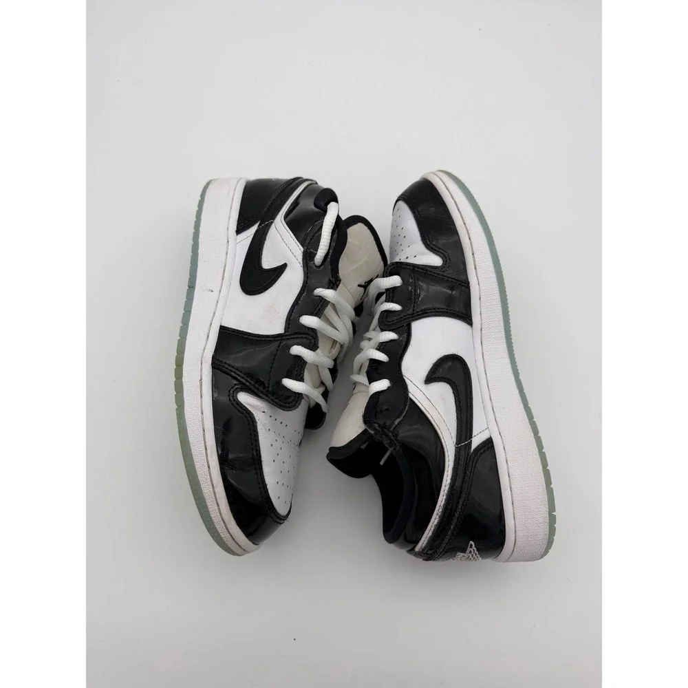 Air Jordan 1 Low Concord White Black Patent Leather DV1333-100 Kids 6Y